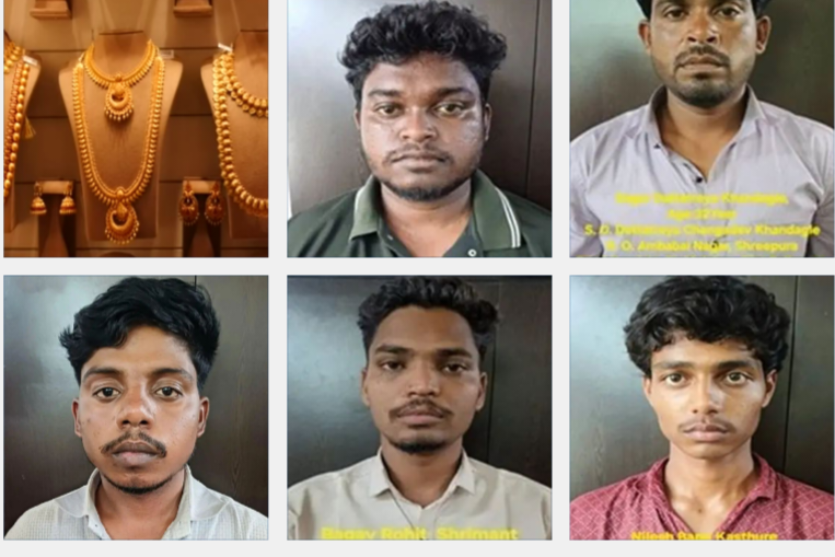 ಉಡುಪಿ  ಜ್ಯುವೆಲ್ಲರಿ ವರ್ಕ್‌ಶಾಪ್‌ಗೆ ಕಳವು ಮಾಡಿದ ಐವರು ಅಂತರರಾಜ್ಯ ಕಳ್ಳರ ಬಂಧನ.